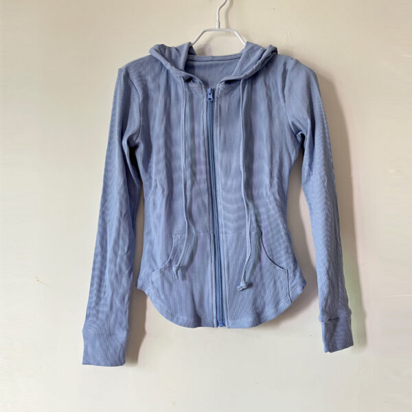 Ribbed Athleisure Zip-up Jacket