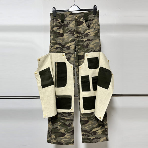Customized Camo Trouser Paneled Cargo Pants - Image 2
