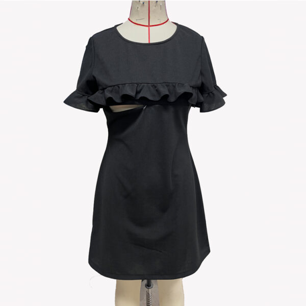 Custom Elegant Ruffle Nursing Dress