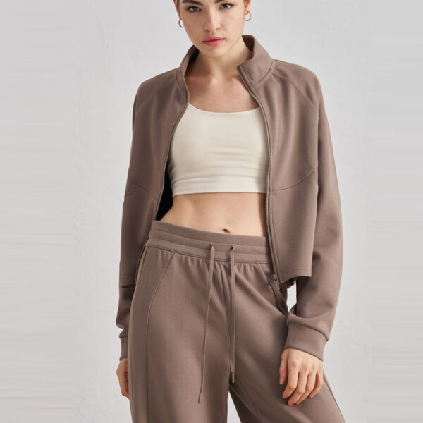 Custom Neoprene Taupe Coach Jacket​ - Image 3