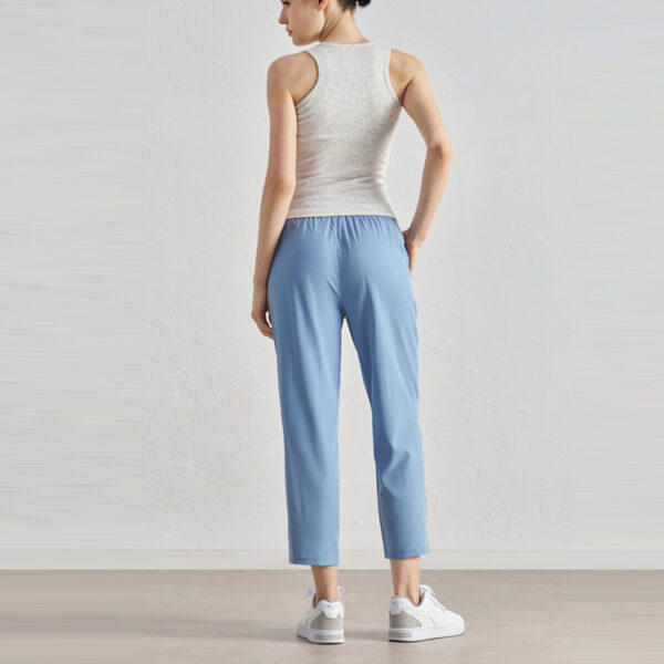 Athleisure Cropped Haren Pants Cigarette Trousers - Image 2