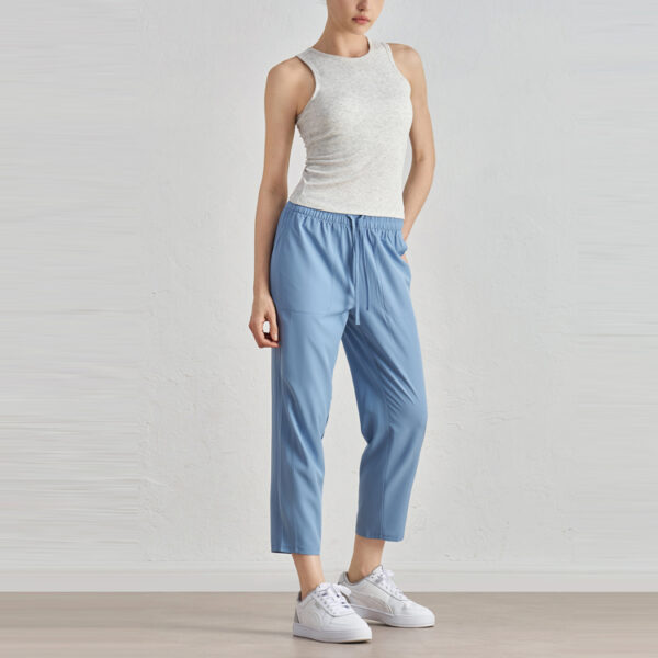 Athleisure Cropped Haren Pants Cigarette Trousers
