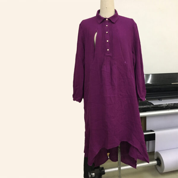 Custom Long Sleeve Oversized Cotton Nursing Dress for Mom